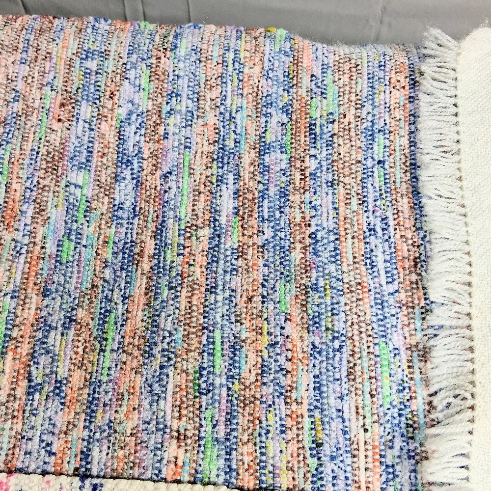 Set Of 4 Cottagecore Cotton Handwoven 12" X 18" Vintage Frilly Placemats - Picture 9 of 12